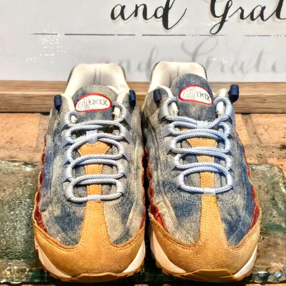 Nike Air Max 95 GS 'Wild West' Denim, Paisley Suede 5.5 Youth #BV6375 200 - Picture 2 of 8